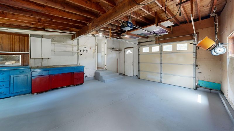 Organized garage after a Junk Be Gone cleanout in the Eldon area